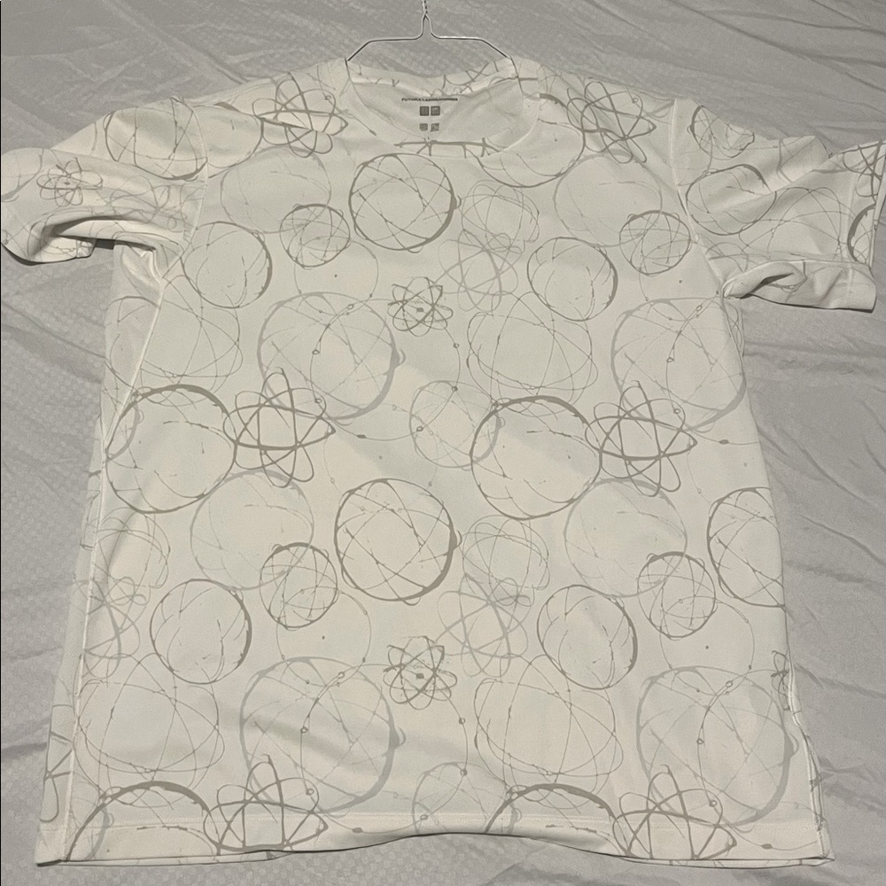 Uniqlo brand graphic white/silver T-shirt, futura laboratories.